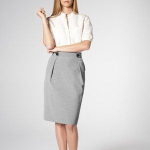L.K. Bennett Mableen Navy and Cream Stripe Skirt